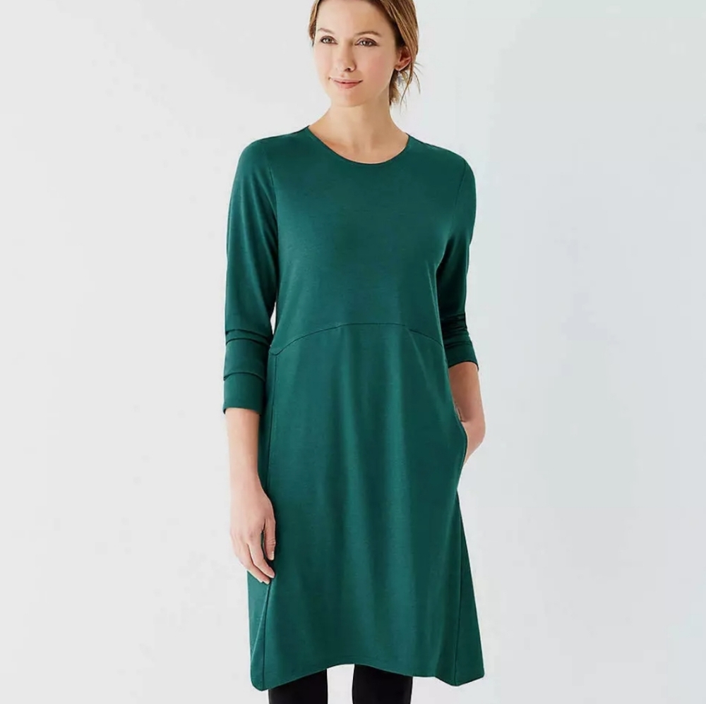 Pure Jill Dipped-Hem Swing Dress Petite